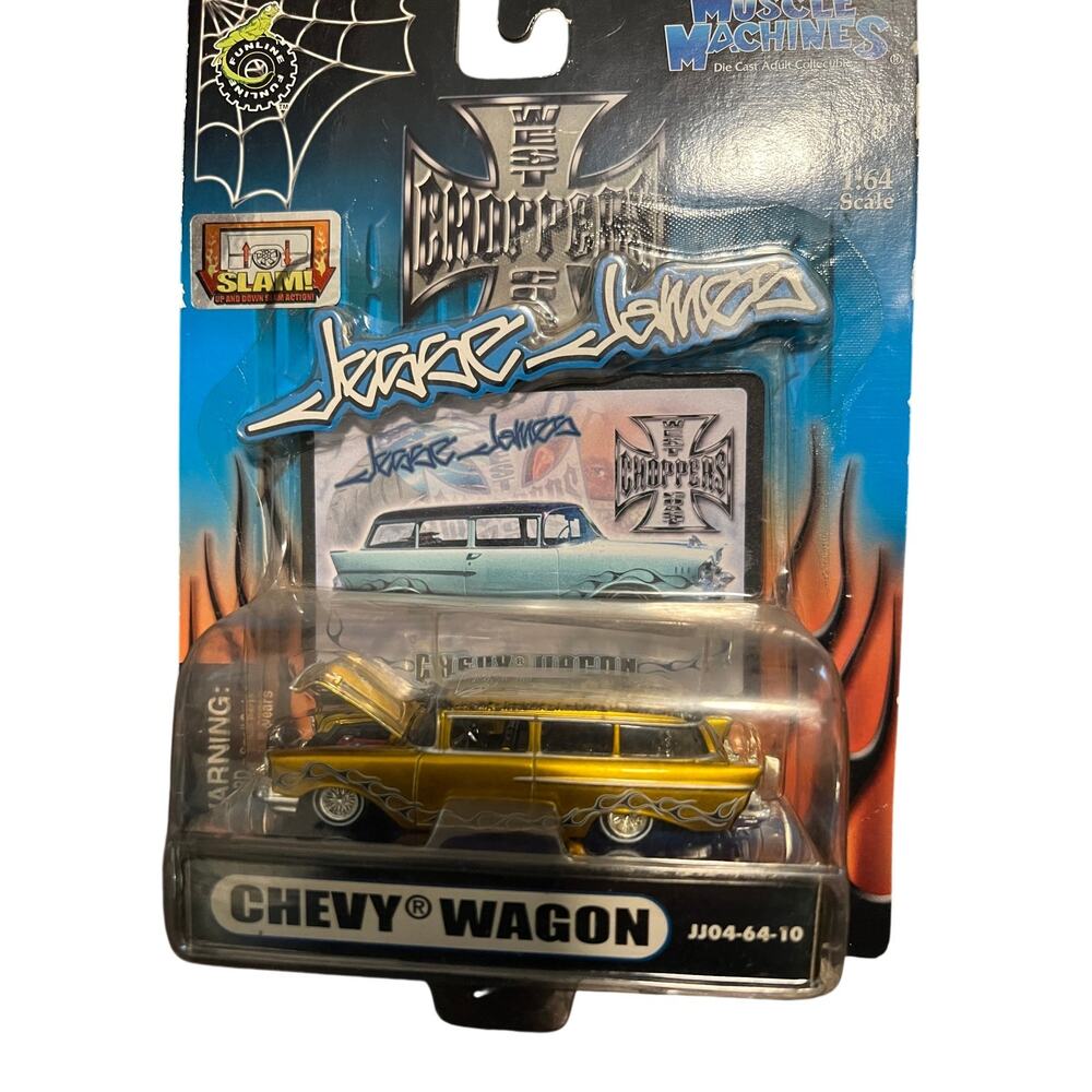 Muscle Machines West Coast  Choppers Chevy Wagon Gold Diecast New 1:64